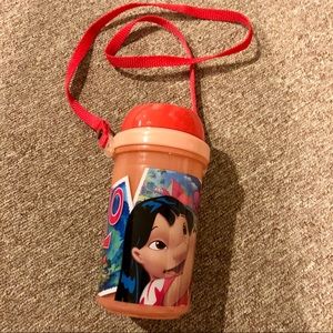 🌈NEW Disney Lilo bottle with straw and strap